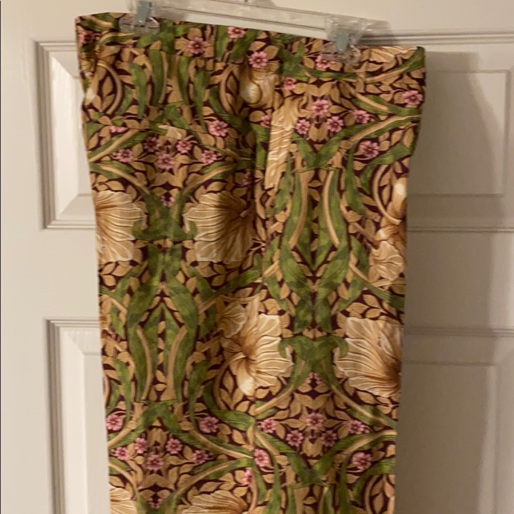 Floral print wide linen pant